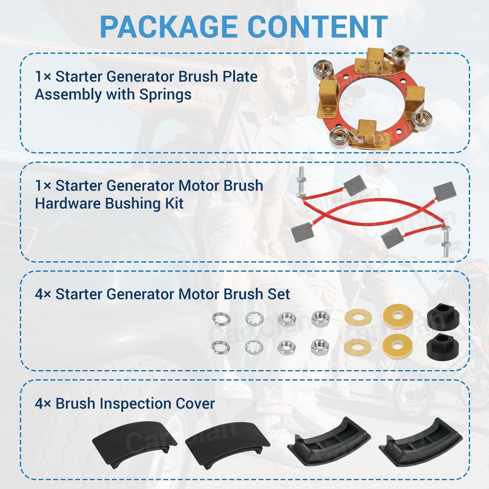 Starter Generator Brush Repair Set Fits 2010-Up Club Car Precedent | Drive-up