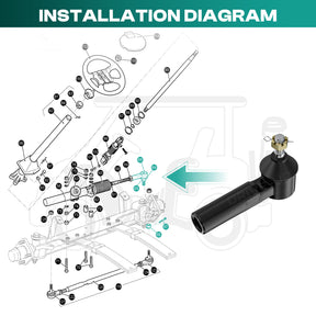 Steering Back Outer Ball Joint for E-Z-GO TXT G&E Golf Cart 2001-UP |Drive-up