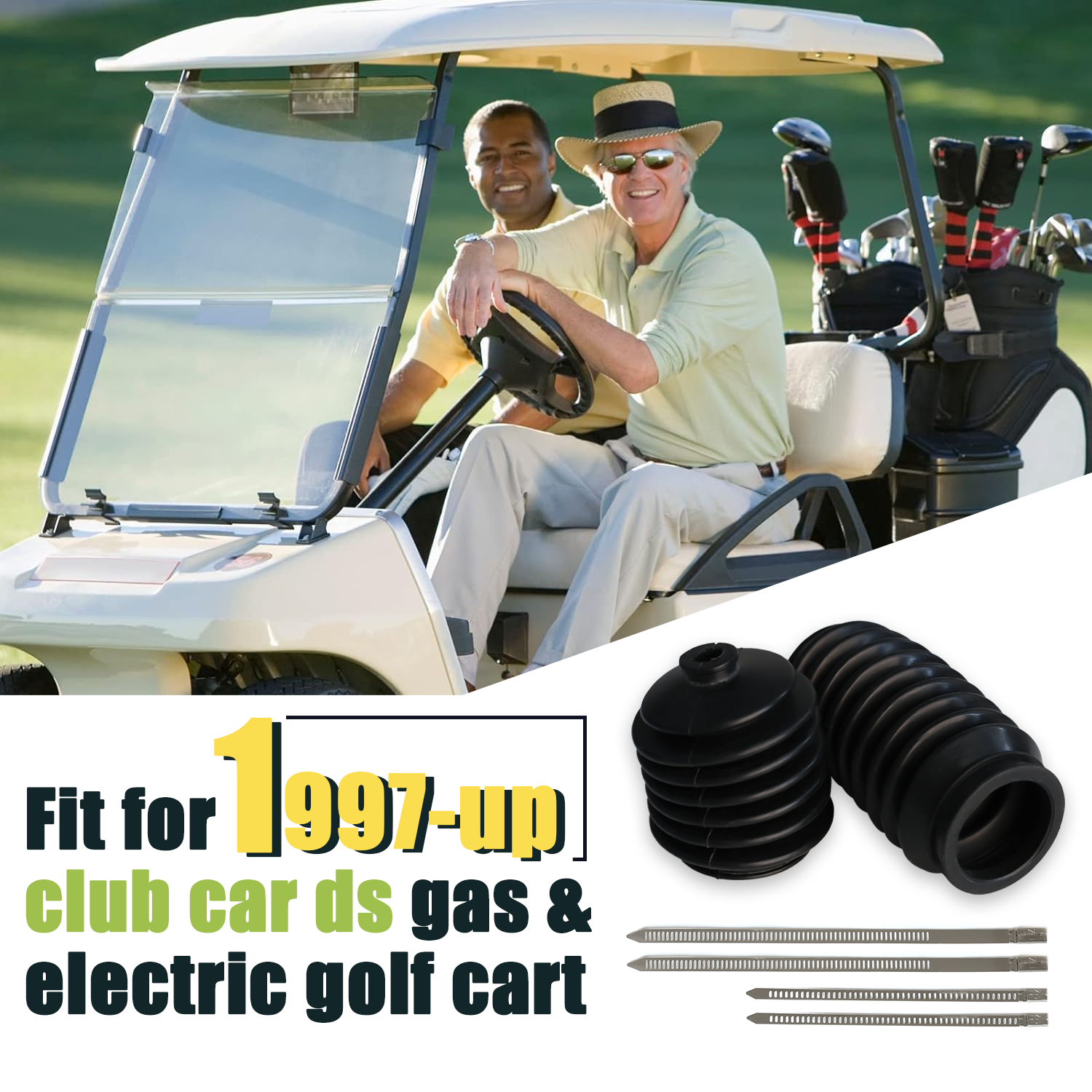 Steering Bellows with Stainless Steel Cable Tie Fits Club Car DS | Drive-up