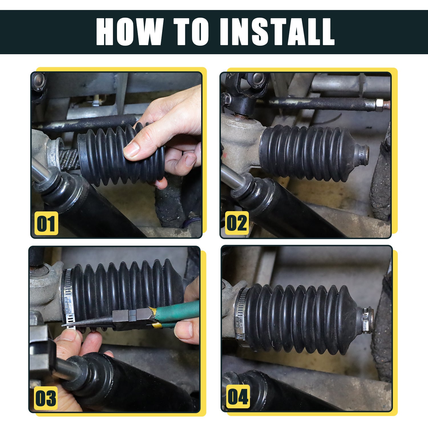 Steering Bellows with Stainless Steel Cable Tie Fits Club Car DS | Drive-up