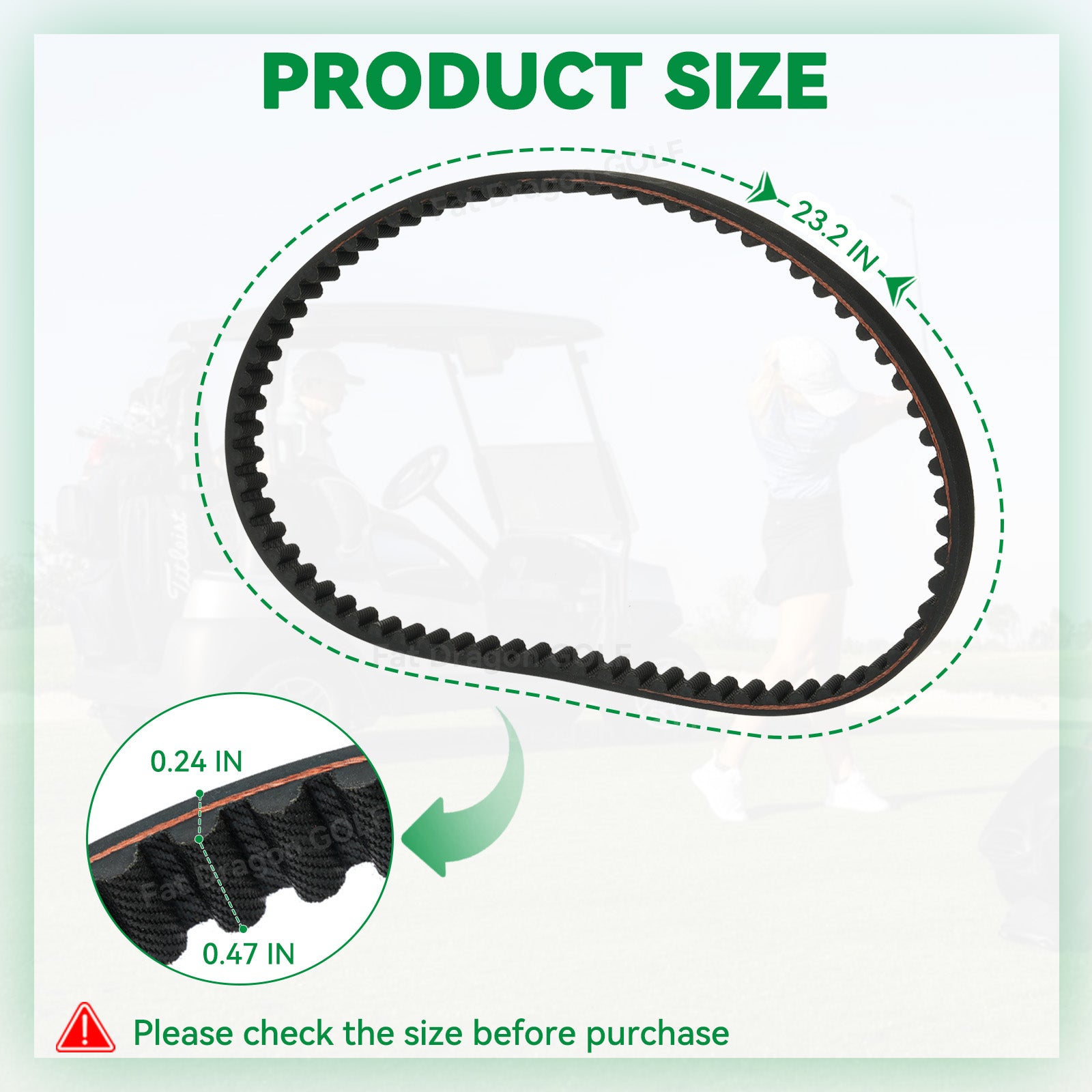Timing Belt for EZGO Golf Carts with 295cc & 350cc Engines 1991-up | Drive-up