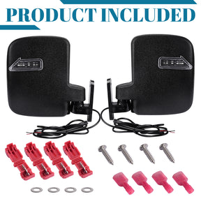Universal Golf Cart Side Rear View Mirror with Turn Signal for Club Car EZGO Yamaha |Drive-up