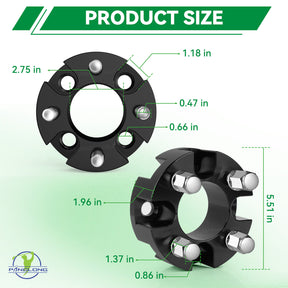 Universal Golf Cart Wheel Spacers Kit with Lug Nuts-2 inch, Wheel Spacers Kit Suitable for Yamaha, Club Car, EZGO | Drive-up