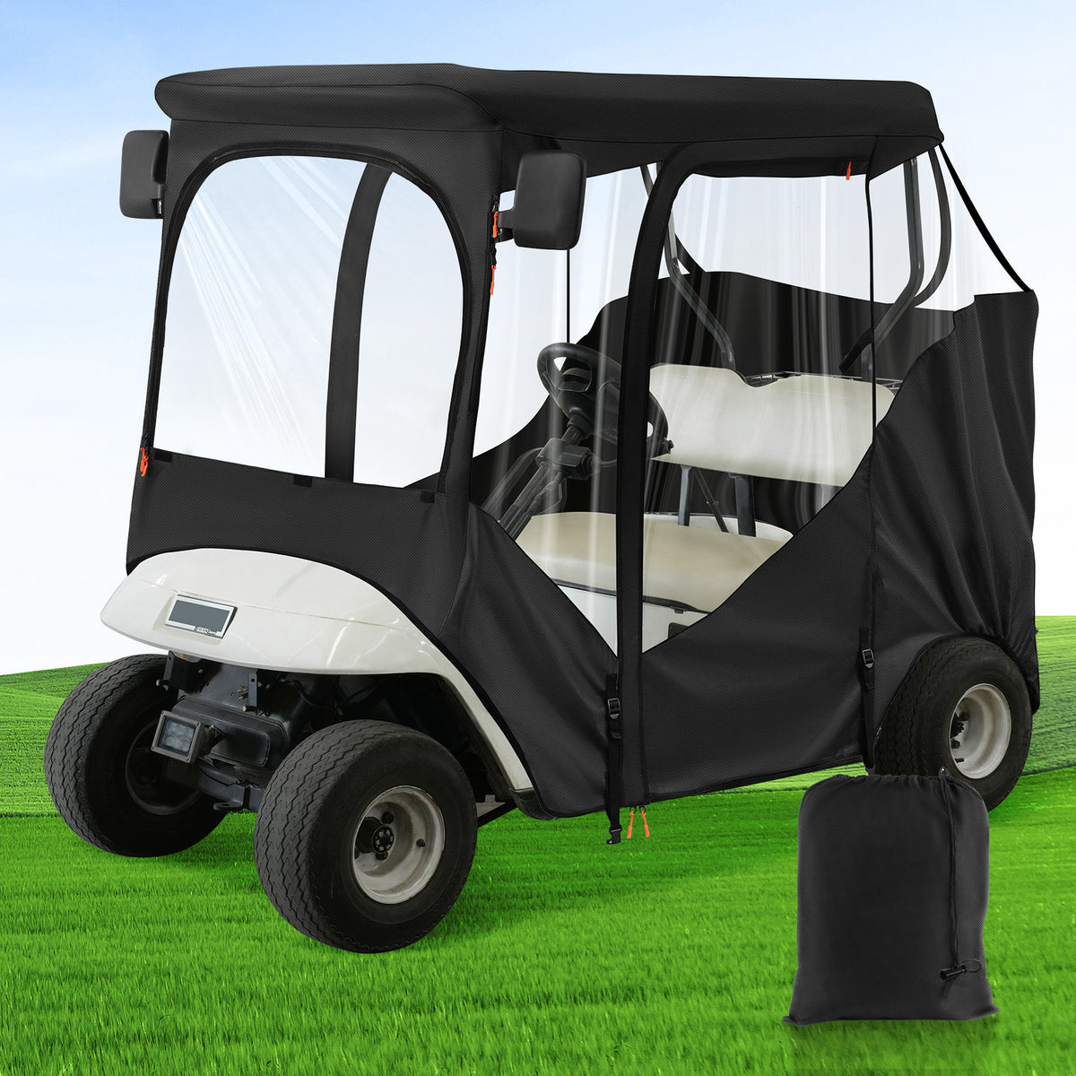 2-Passenger Golf Buggy Enclosures for EZGO RXV & TXT | Drive-up
