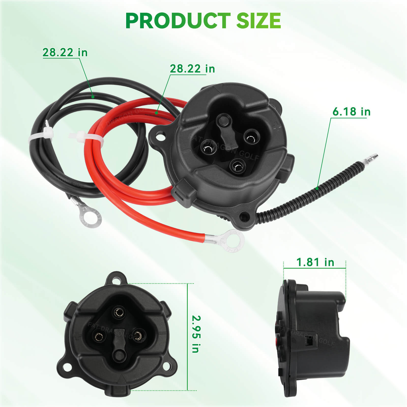 48V MAC DC Charger Receptacle with Harness for Yamaha G29 2011-2017