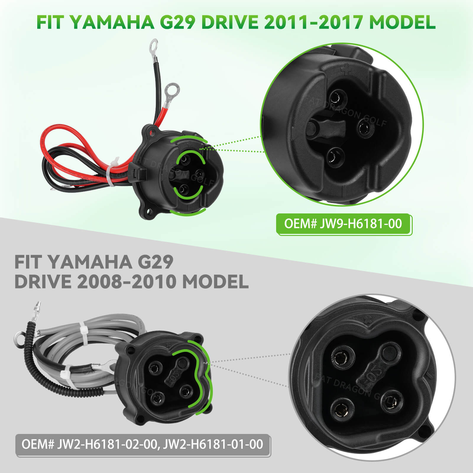 48V MAC DC Charger Receptacle with Harness for Yamaha G29 2011-2017