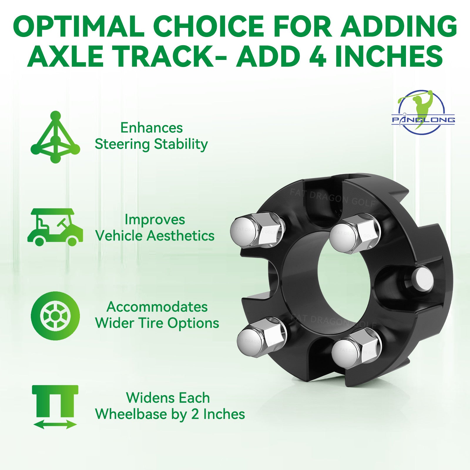 Universal Golf Cart Wheel Spacers Kit with Lug Nuts-2 inch, Wheel Spacers Kit Suitable for Yamaha, Club Car, EZGO | Drive-up