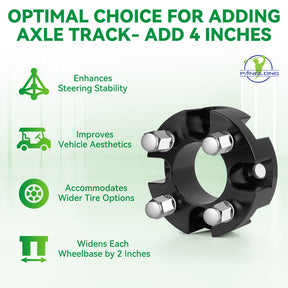 Universal Golf Cart Wheel Spacers Kit with Lug Nuts-2 inch, Wheel Spacers Kit Suitable for Yamaha, Club Car, EZGO | Drive-up