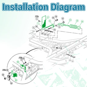 Drive-up Club Car DS Pedal Rebuild Kit, Golf Cart Pedal Repair Kit E&G