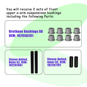 Front A-Arm Bushing Kit for Club Car Precedent & Tempo, Polyurethane Bushing and Sleeve Kit | Drive-up