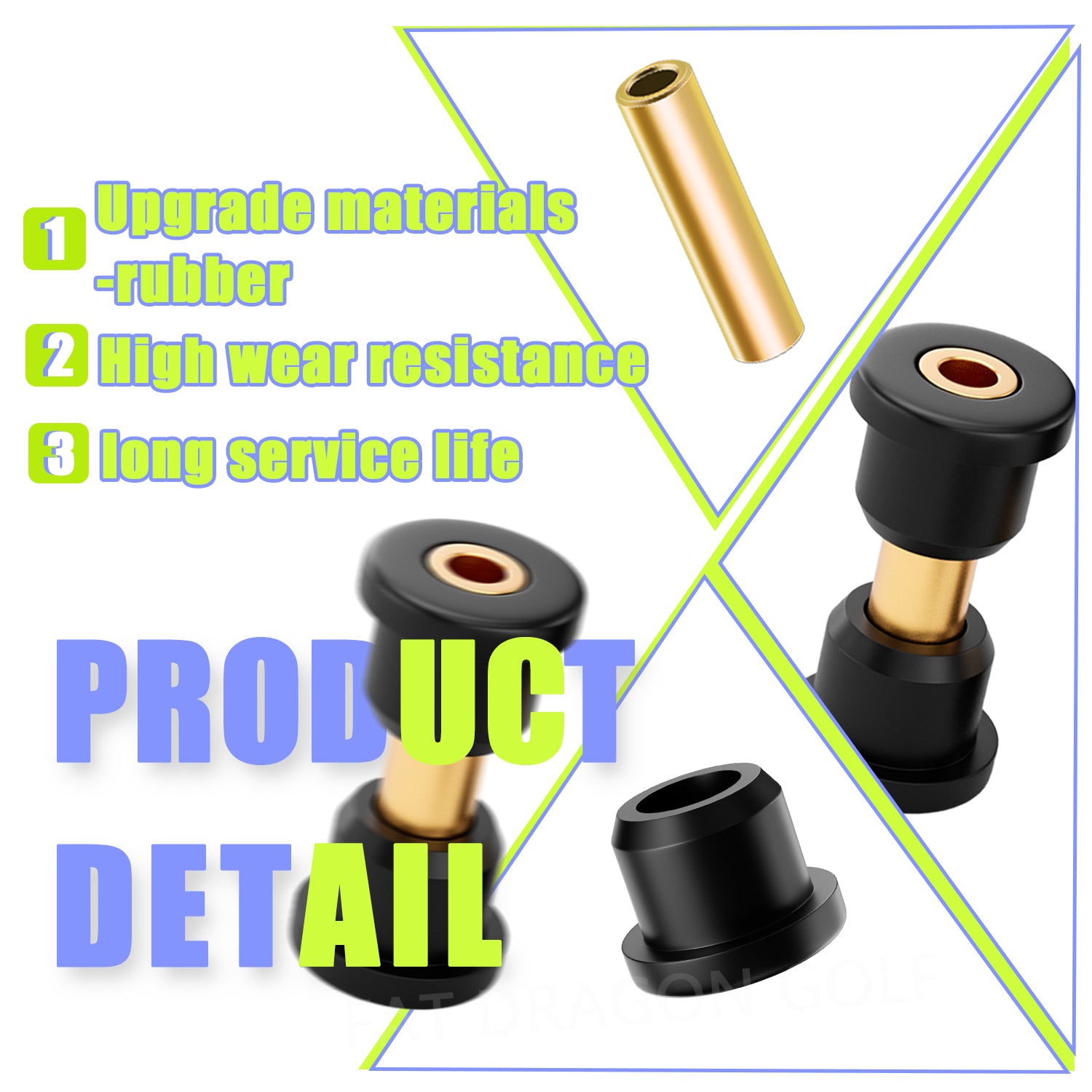 Black Golf Cart Rear Leaf Spring Bushing Kit for Club Car Precedent | Drive-up