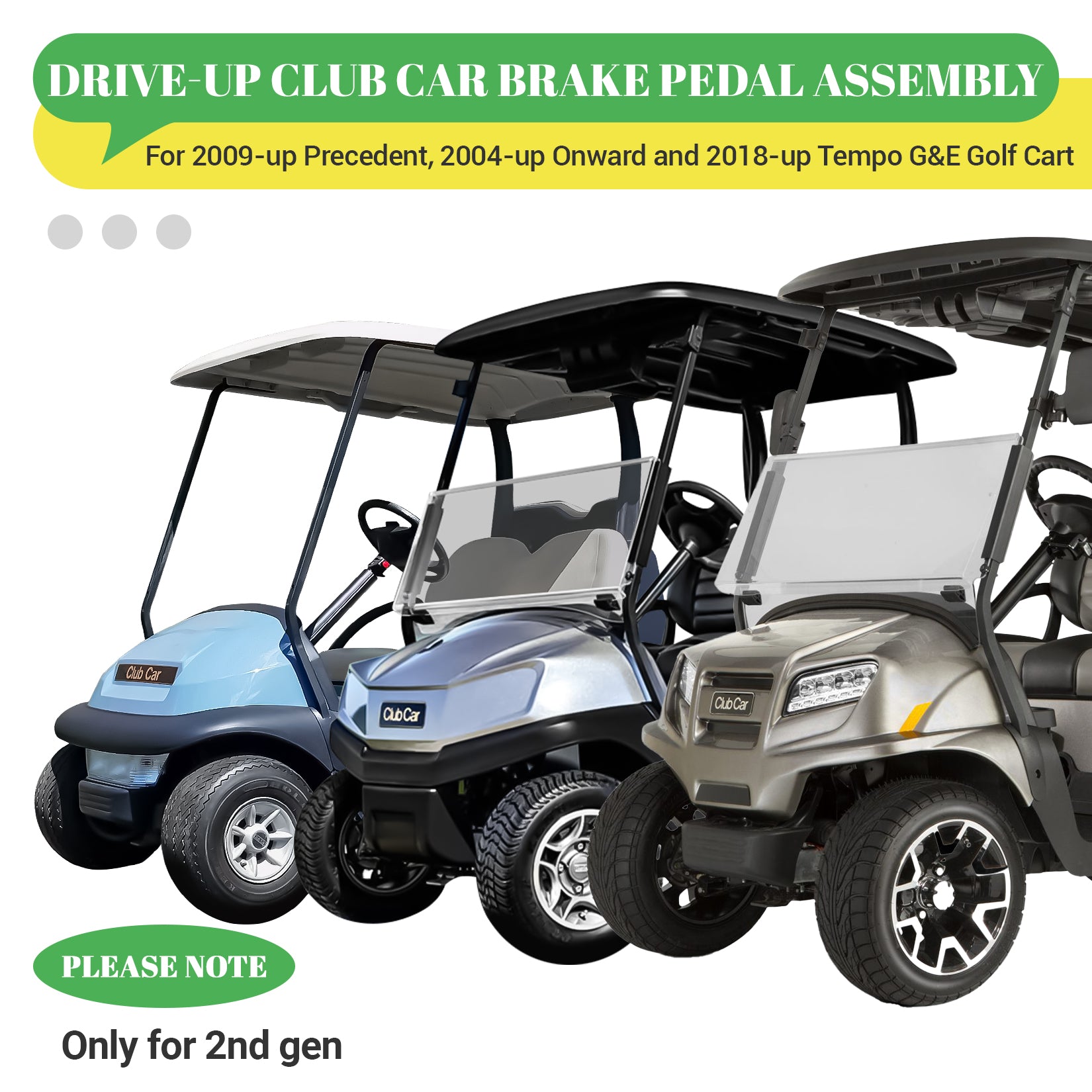 Drive-up Brake Pedal Assembly for Club Car 2nd Gen Golf Carts | Drive-up