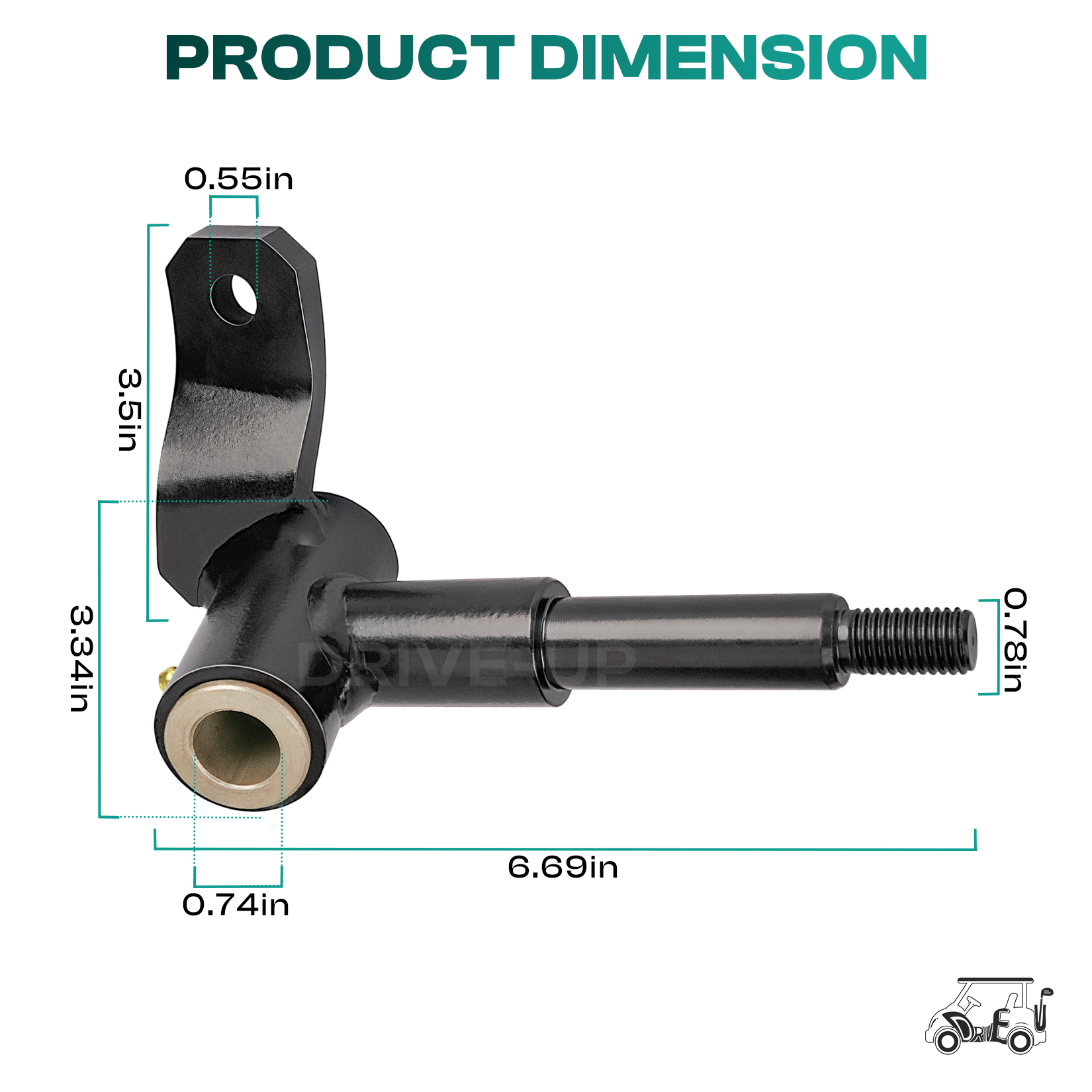 Drive-up Club Car Precedent Driver Side Spindle Assembly for 2004 -Up Golf Cart