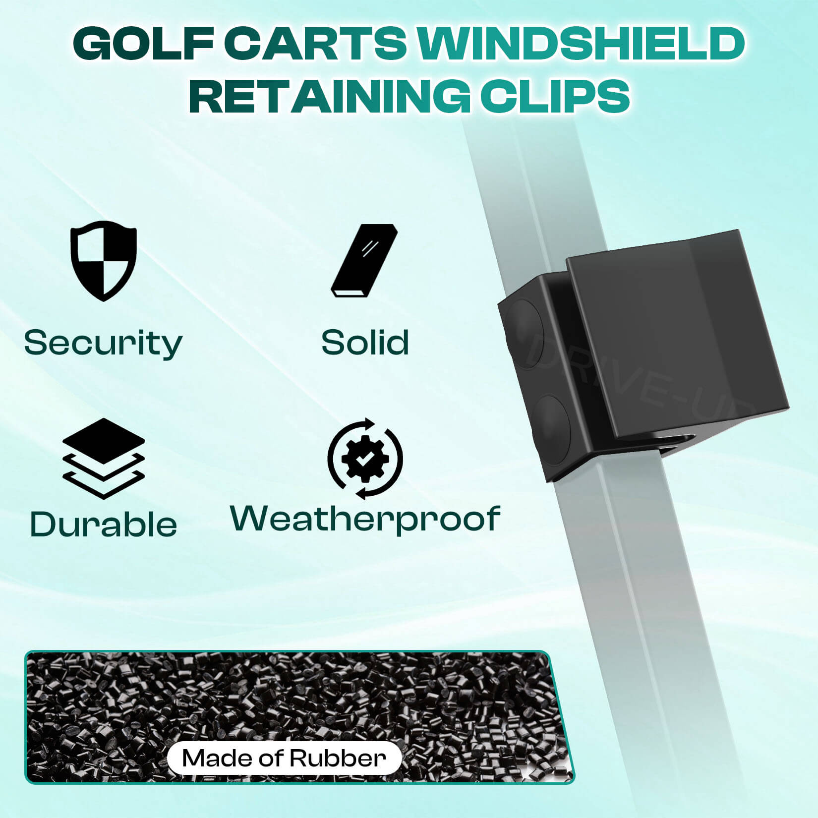 Upper Golf Cart Windshield Retaining Clips for Club Car Precedent