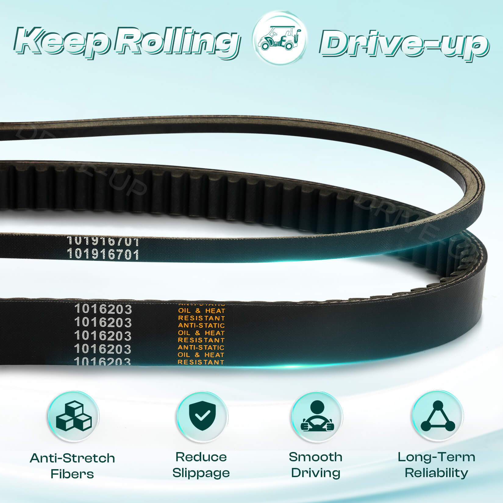 Drive Belt & Starter Belt Kit for Club Car DS & Precedent
