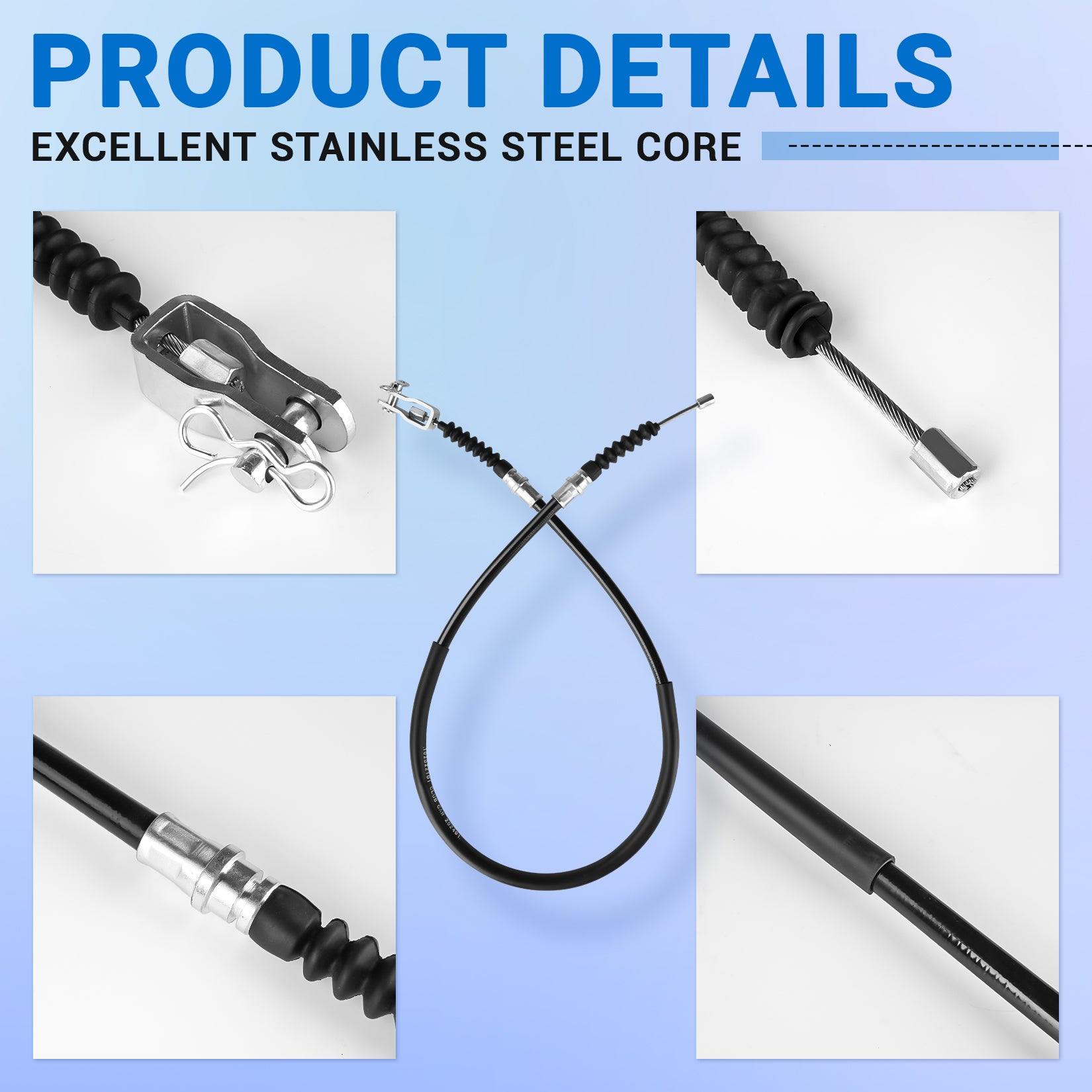 Drive-up Club Car DS Brake Cable Kit & Hanger for 2000-up Gas & Electric Golf Cart Stainless Steel Core Driver and Passenger Side Cables OEM# 102022101 1013207 101900801