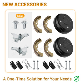 Rear Brake Drum/Hub and Brake Shoes Deluxe Repair Kit, for Club Car | Drive-up