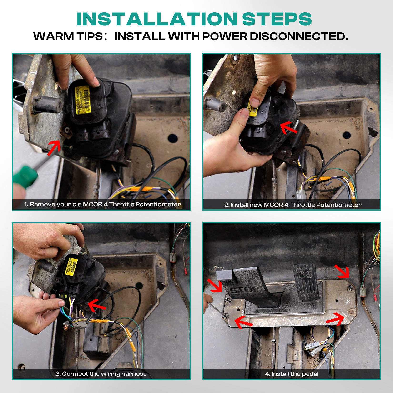 MCOR 4 Conversion Throttle Potentiometer-Fits Club Car DS/Carryall/Tempo - AM293101, 105116301 (MCOR 4 Throttle Potentiometer) |Drive-up