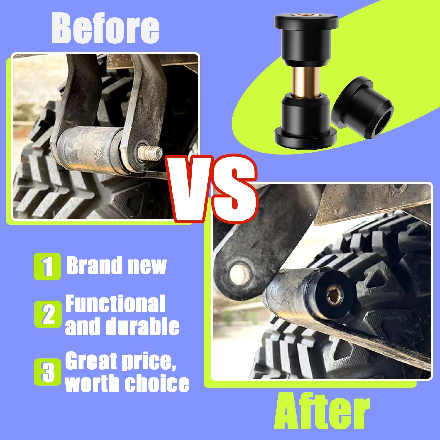 Club Car Front Leaf Spring Bushings Kit Polyurethane Bushing and Sleeve For 1992-UP DS 1015583 | Drive-up