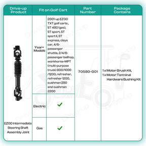 EZGO Intermediate Steering Shaft for TXT 2001-Up Models - OEM 70580-G01 | Drive-up