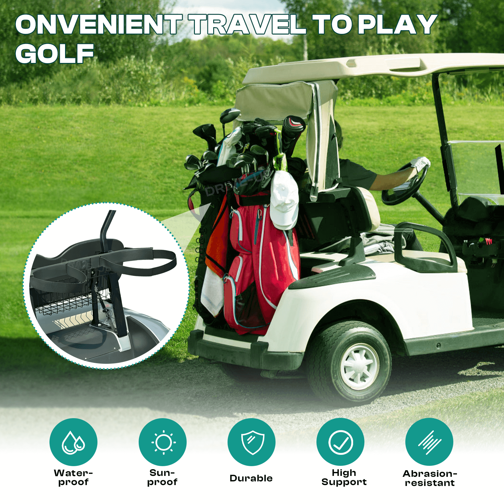 Golf Cart Bag Holder Bracket for EZGO TXT