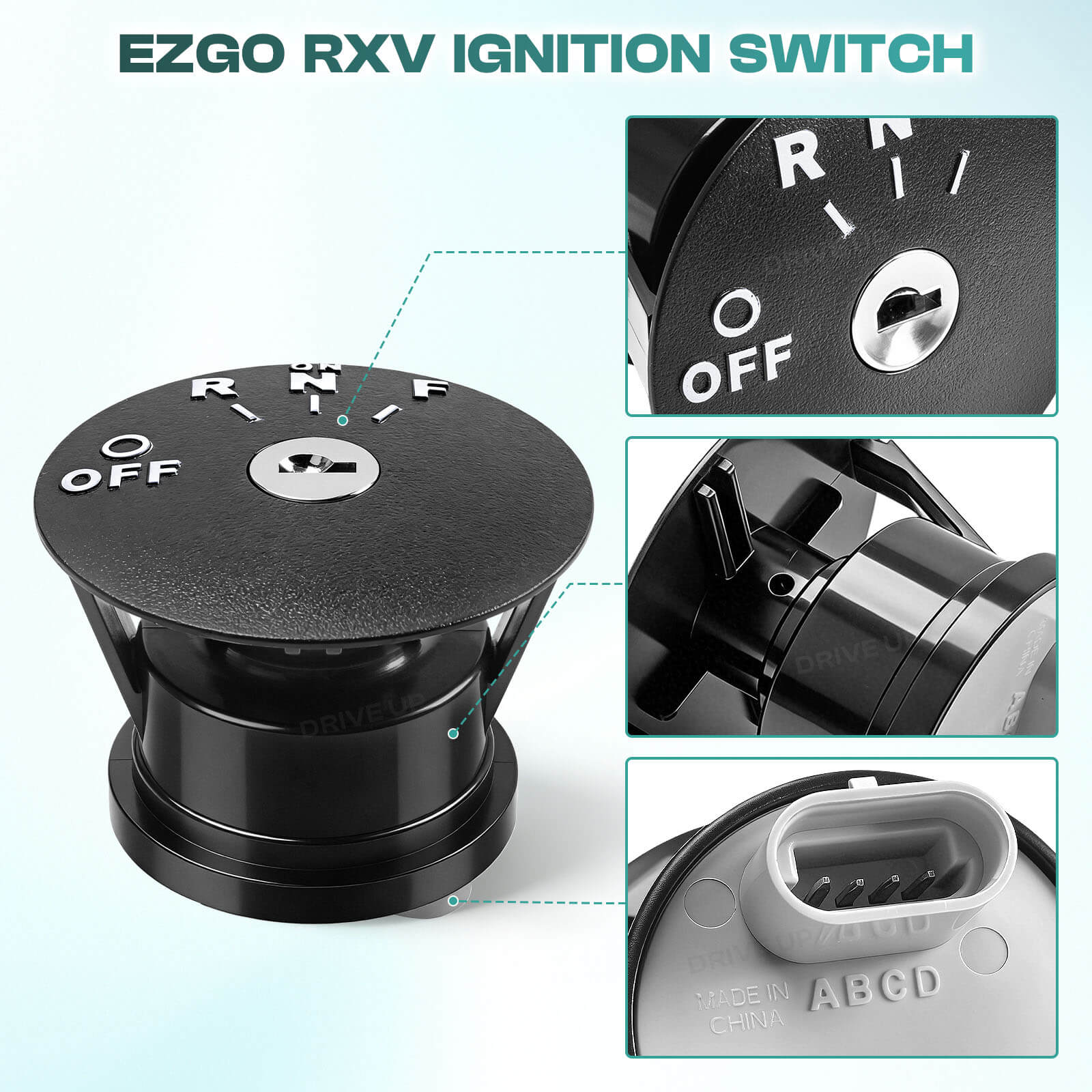 48V Electric Golf Cart Ignition Switch with Keys for EZGO RXV 2008-Up