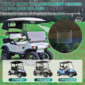 Golf Cart Transparent Hinged Message Holder for Club Car Models 10Pcs | Drive-up