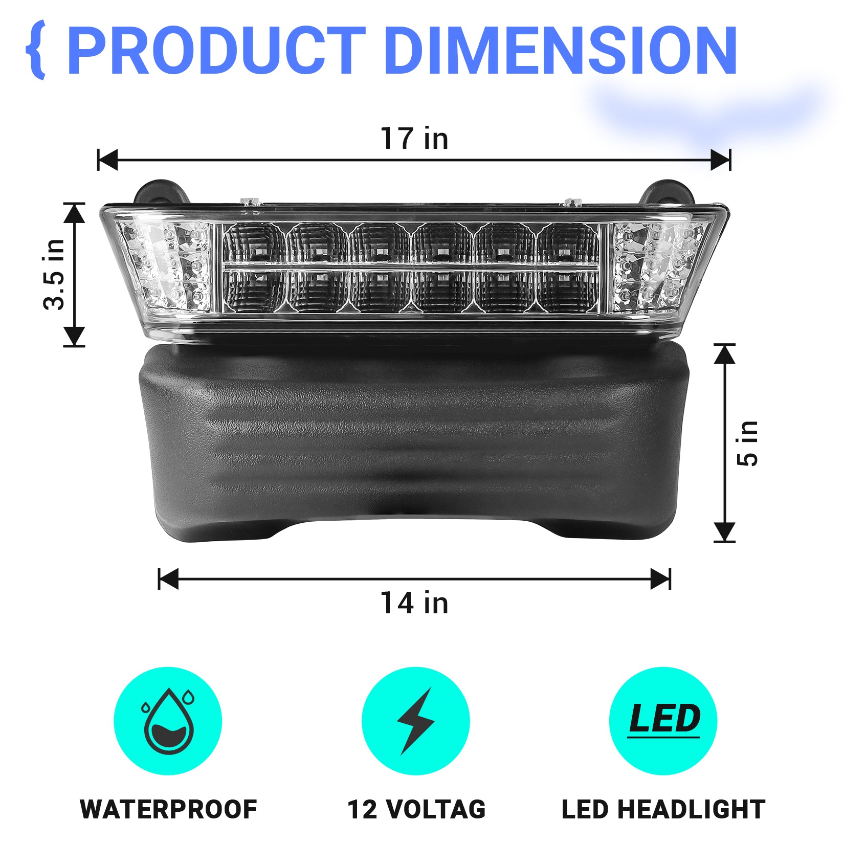 Club Car Precedent Led Head Light with Bumper Replacement or DC 48V to 12V Step-down Converter Kit