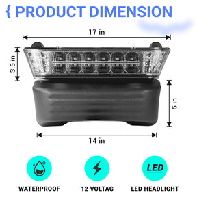 Club Car Precedent Led Head Light with Bumper Replacement or DC 48V to 12V Step-down Converter Kit