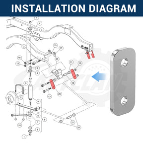 Golf Cart Rear Lugs 2 Hole Locking Plate for Club Car Precedent, Tempo, Onward, Set of 4 |Drive-up