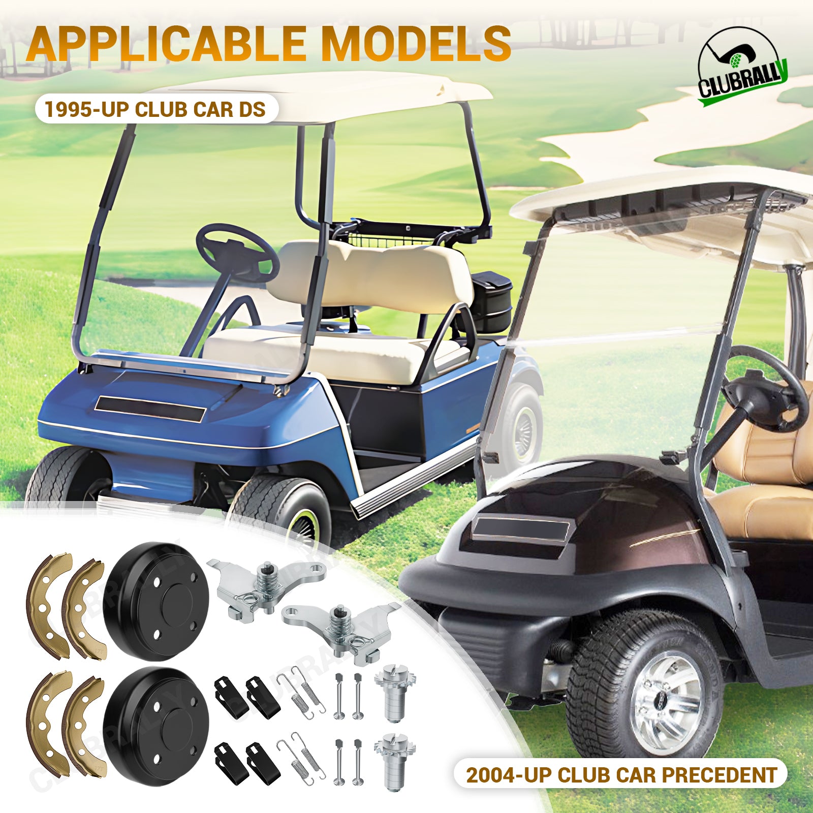 Rear Brake Drum/Hub and Brake Shoes Deluxe Repair Kit, for Club Car | Drive-up