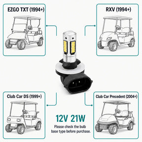 21W Universal LED Headlight Bulb for Golf Carts