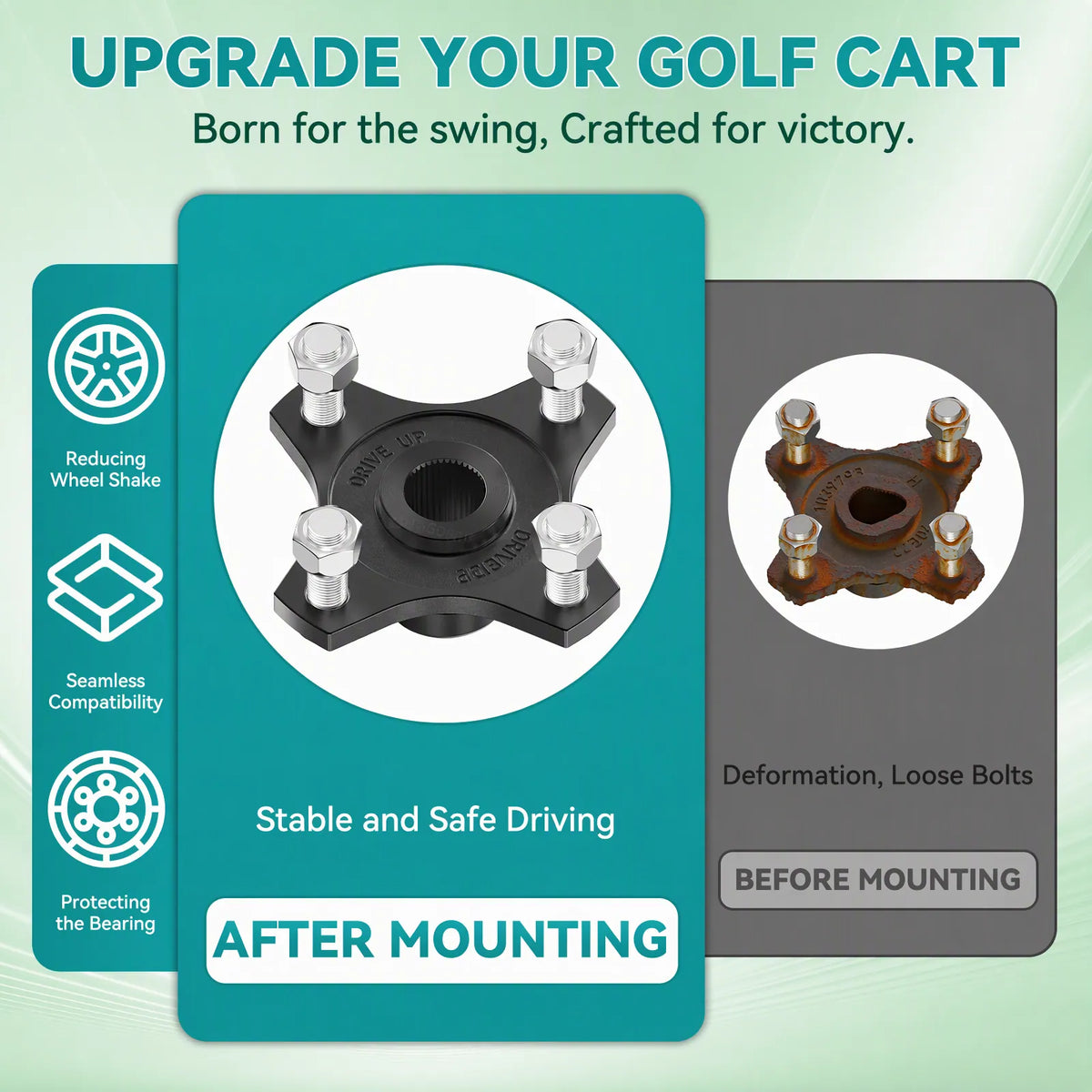 Club Car Rear Wheel Hubs Replacement 2PC Gas