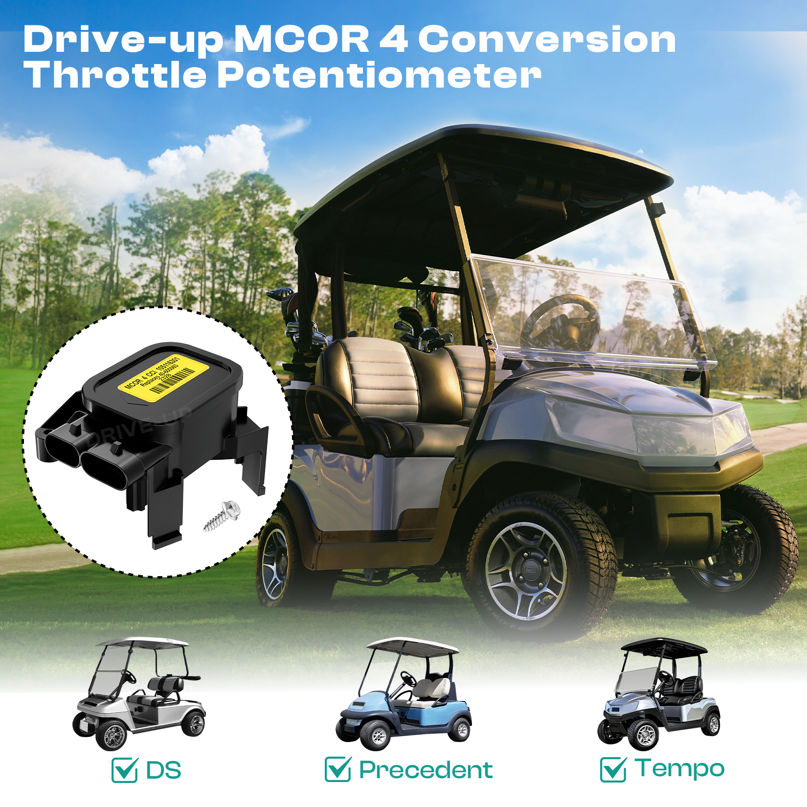 MCOR 4 Conversion Throttle Potentiometer-Fits Club Car DS/Carryall/Tempo - AM293101, 105116301 (MCOR 4 Throttle Potentiometer) |Drive-up