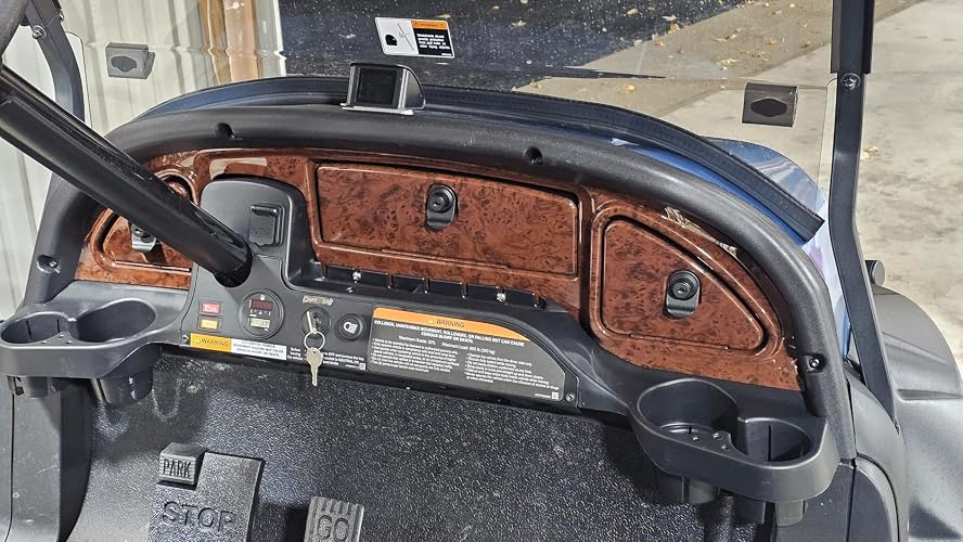 Carbon Fiber Dashboard Cover for Club Car Precedent Golf Cart Dash Panel with Lockable Glove Boxes