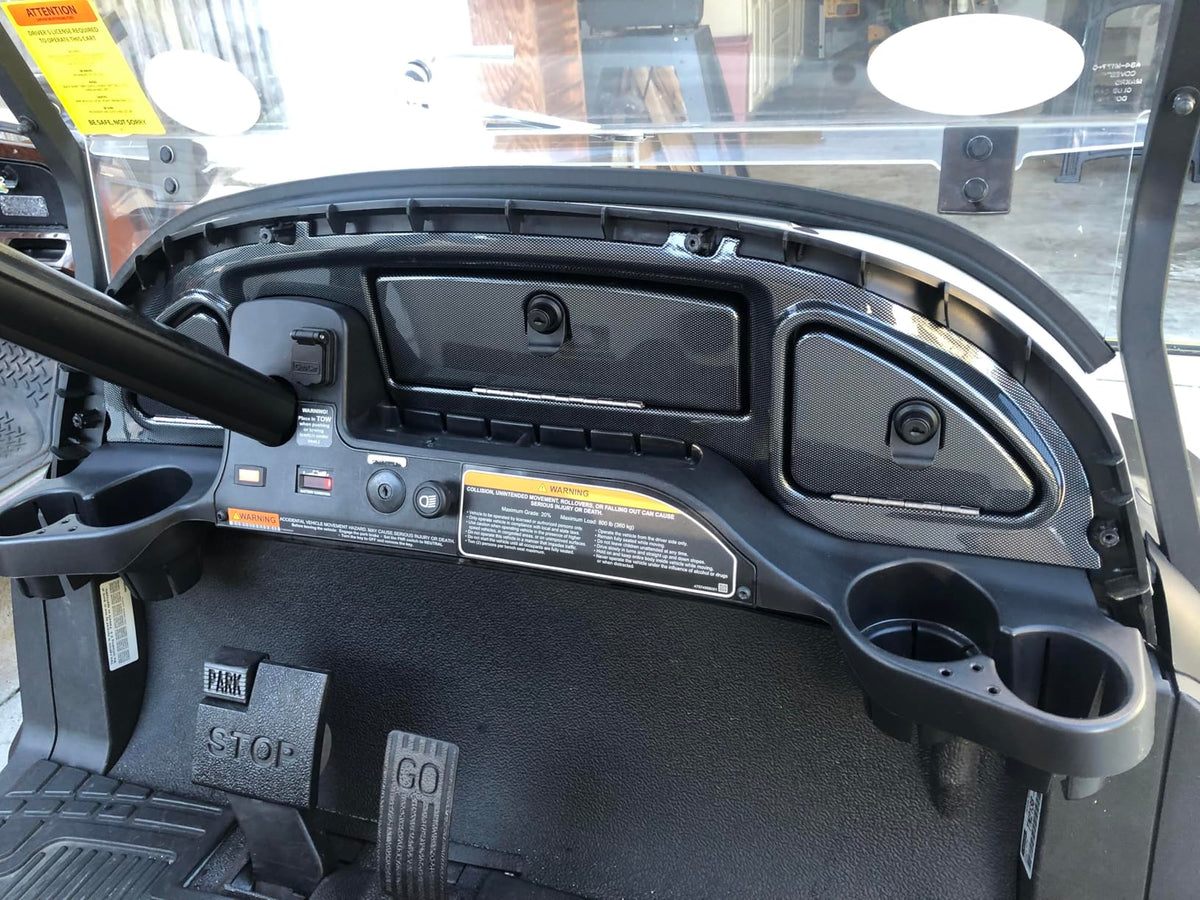 Carbon Fiber Dashboard Cover for Club Car Precedent Golf Cart Dash Panel with Lockable Glove Boxes